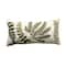 Hello Honey® Embroidered Green Ferns on White Cotton Lumbar Pillow